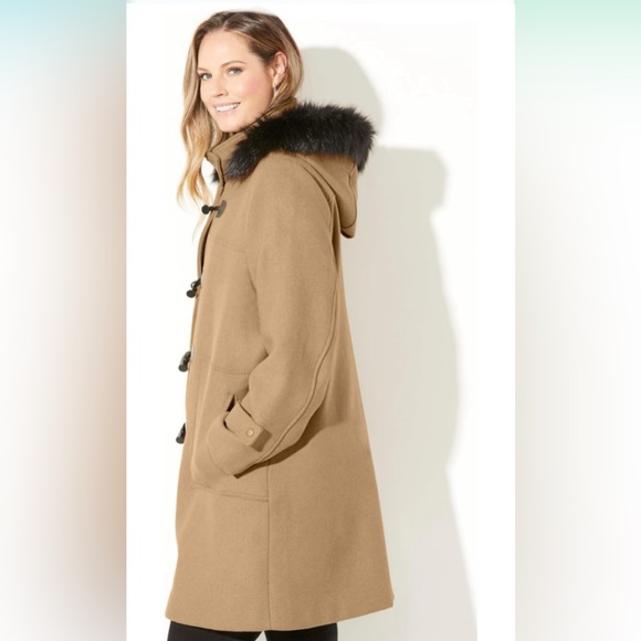 NWT Wool Blend Hooded Toggle Coat 3X - Picture 3 of 10